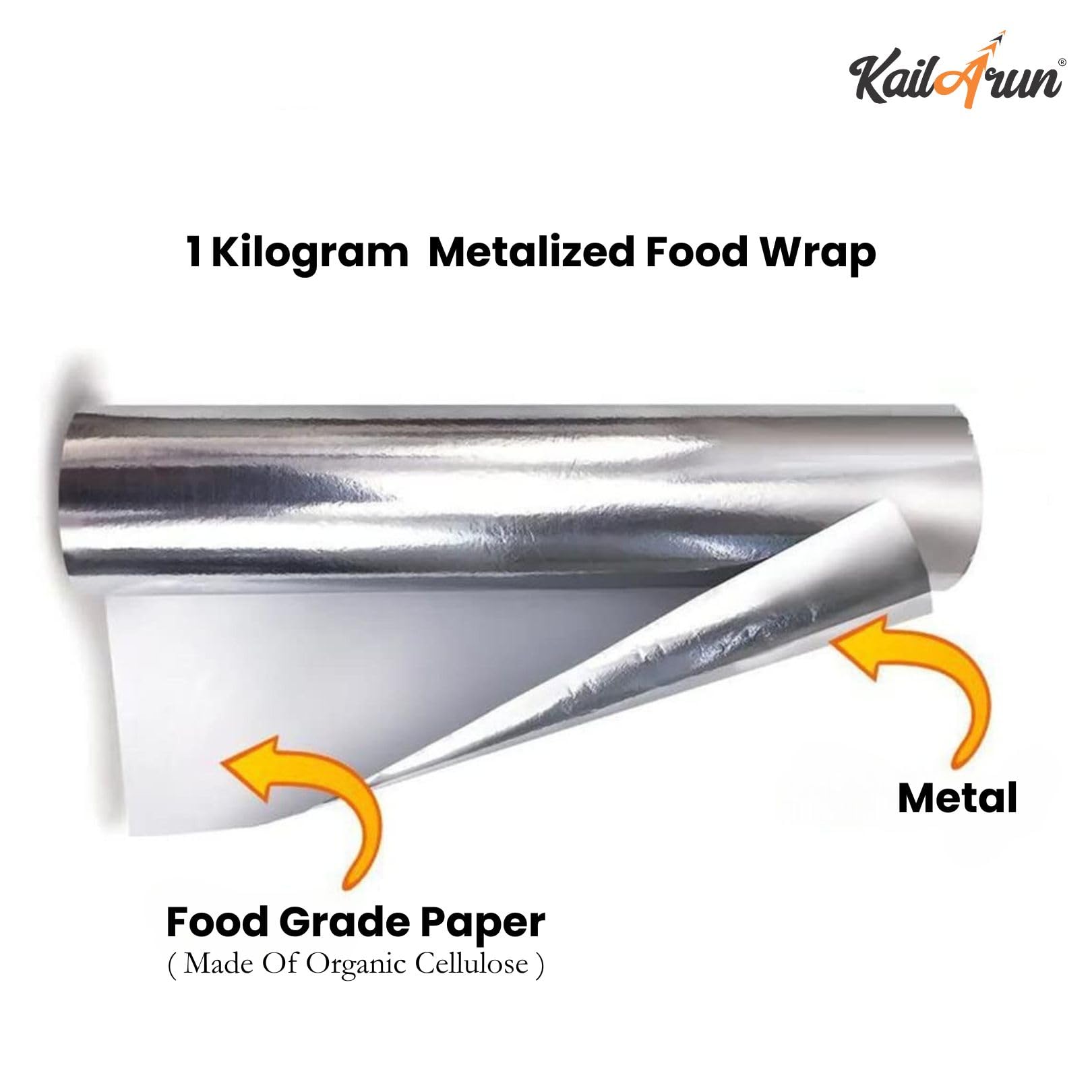 Eco-Friendly Metalized Food Wrap | Food Grade Paper on Inner Side & Aluminum on The Outer Side (Copy) - KailArun